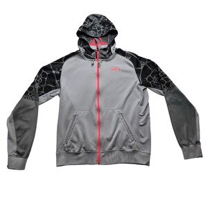 Nike Therma-Fit Zip Hoodie Graphic Sleeves Gray Black Men’s M